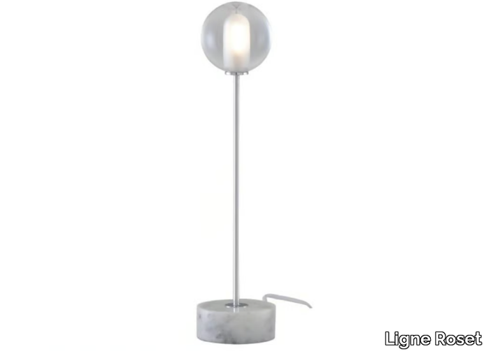 CALOT - Table lamp with marble base and glass shade _ Ligne Roset