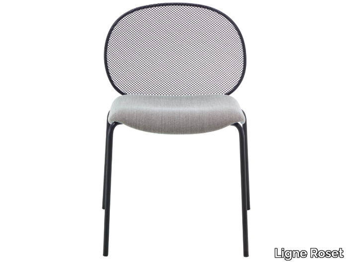 UNBEAUMATIN - Steel chair with integrated cushion _ Ligne Roset