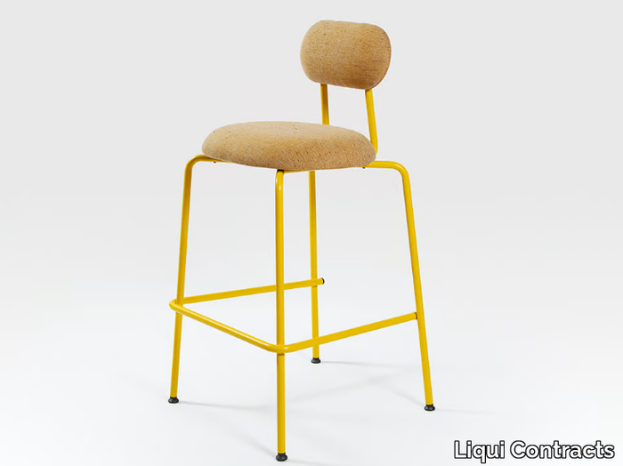 DELORES - Upholstered barstool with footrest _ Liqui Contracts