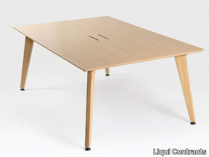 THEODORE - Solid wood meeting table with cable management _ Liqui Contracts