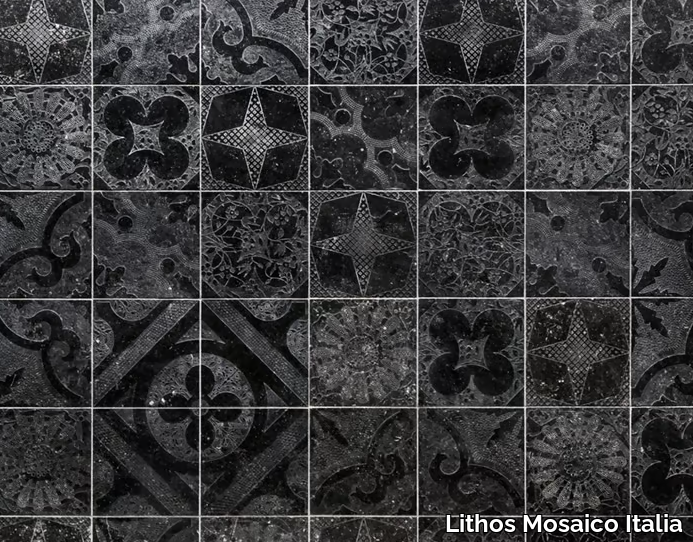 TWENTY NEW BLACK - Natural stone flooring _ Lithos Mosaico Italia