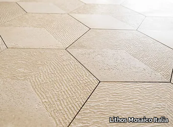 BRIGHT HEXAGON - Trani stone wall/floor tiles _ Lithos Mosaico Italia