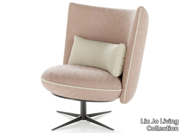 ICE BREAKER - Upholstered fabric armchair with 4-spoke base _ Liu Jo Living Collection