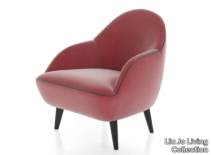 SOFT & PLUMB - Upholstered fabric armchair with armrests _ Liu Jo Living Collection