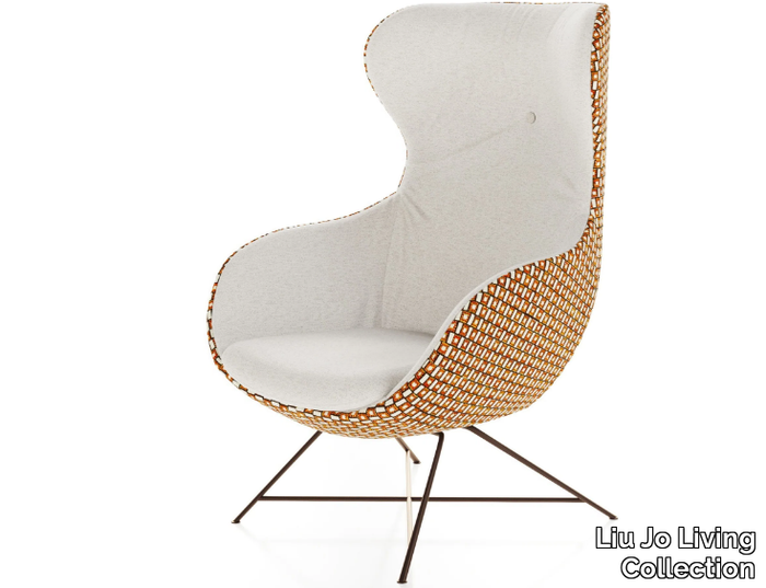 SWEET EMBRACE - Upholstered wing fabric armchair with armrests _ Liu Jo Living Collection