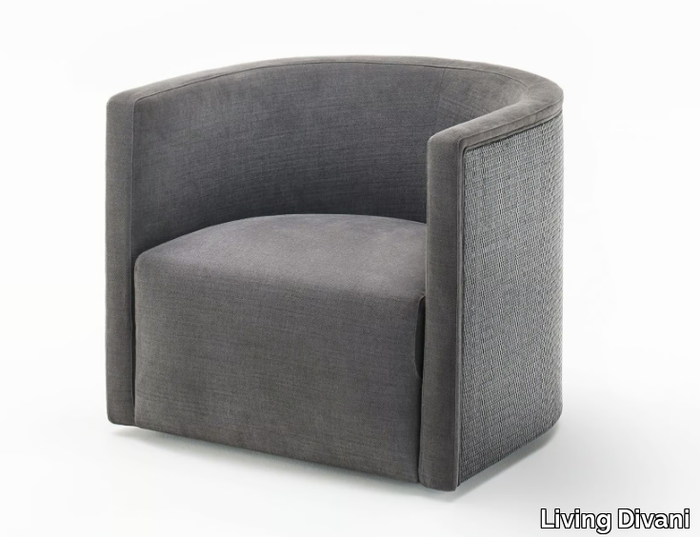 CONFIDENT RATTAN - Fabric armchair with armrests _ Living Divani