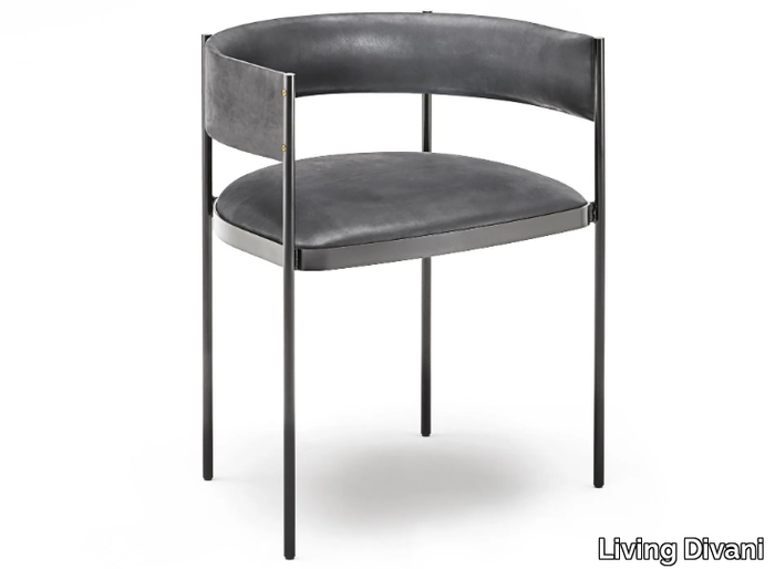 ERA - Leather chair with armrests _ Living Divani