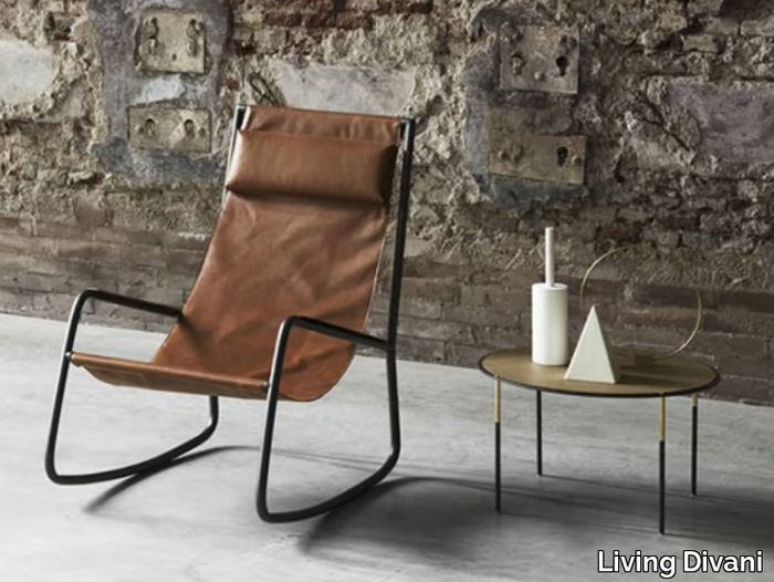 FLOW - Rocking leather armchair _ Living Divani