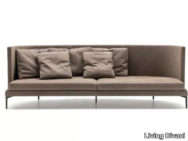 CLAN - Curved leather sofa _ Living Divani