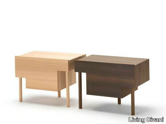 STILT - Wooden bedside table with drawers _ Living Divani