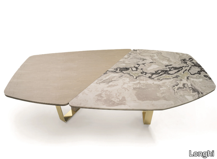 KEOPE - Marble and wood table _ Longhi