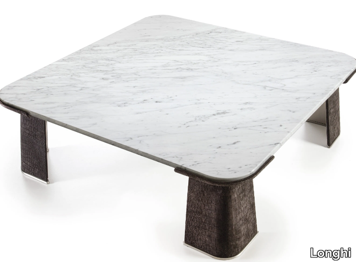 BALANCE - Square marble coffee table _ Longhi