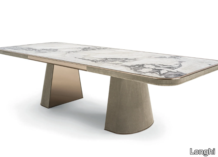 JOURNEY - Rectangular marble table _ Longhi