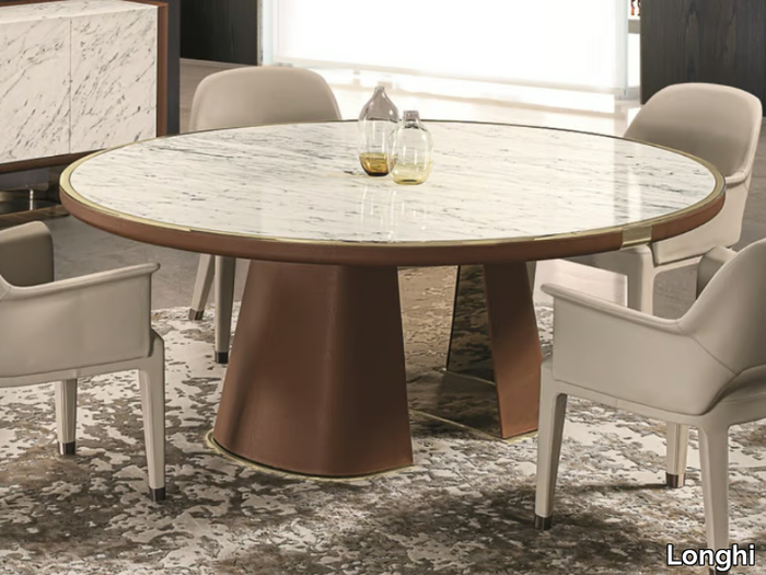 JOURNEY - Round marble table _ Longhi