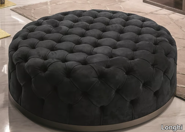MILTON - Round leather pouf _ Longhi