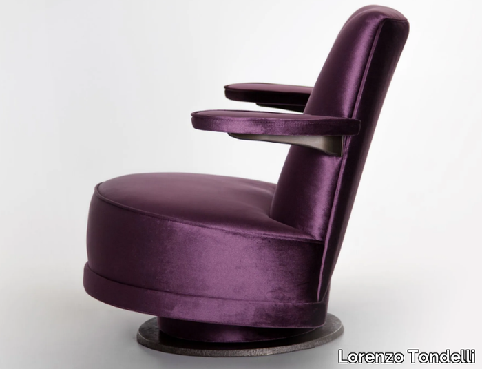 GIADA - Swivel fabric armchair with armrests _ Lorenzo Tondelli