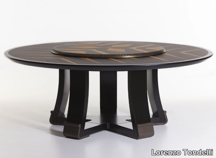 HORACIO - Round wooden table with Lazy Susan _ Lorenzo Tondelli