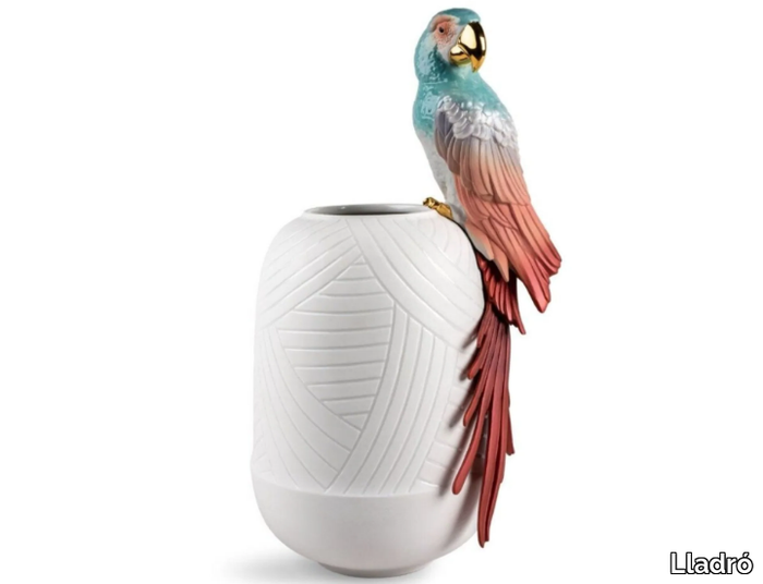 MACAW BIRD - Porcelain vase _ Lladró