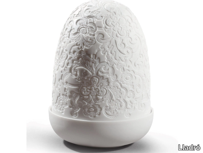 LACE DOME - LED rechargeable porcelain table lamp _ Lladró