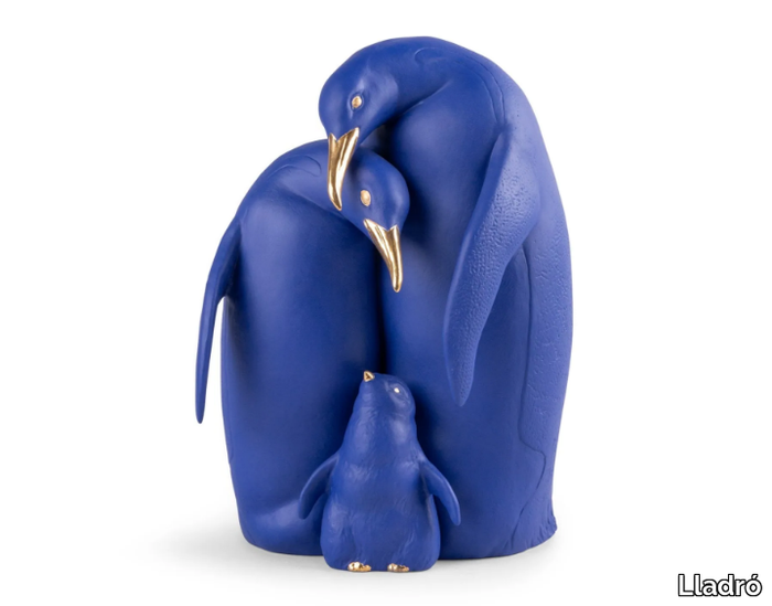 PENGUIN FAMILY - BLUE AND GOLD - Porcelain decorative object _ Lladró