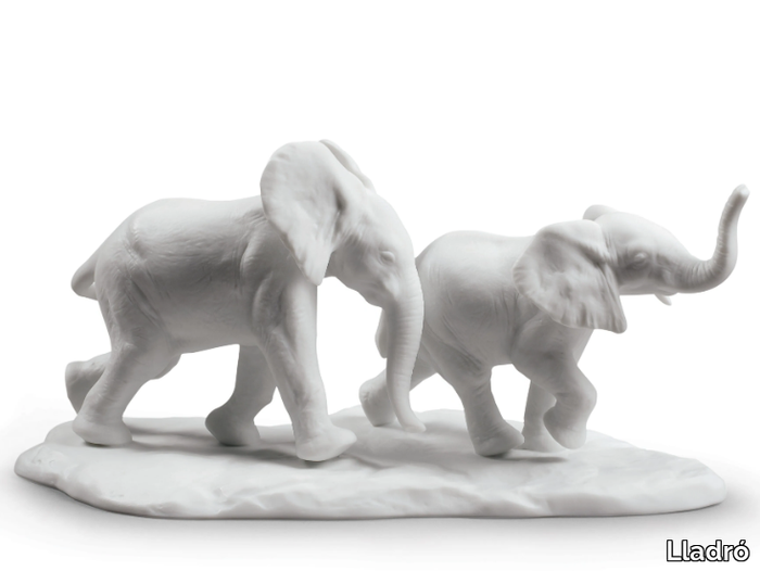 FOLLOWING THE PATH ELEPHANTS WHITE - Porcelain decorative object _ Lladró