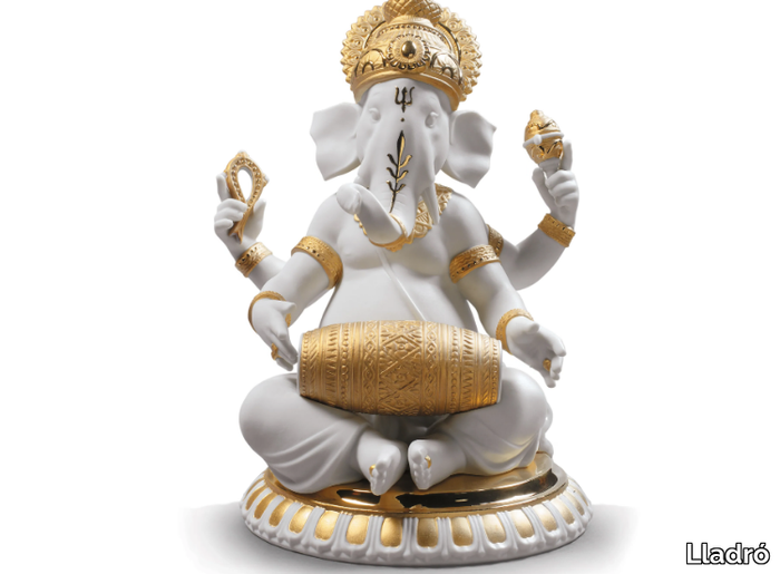 MRIDANGAM GANESHA GOLDEN - Porcelain decorative object _ Lladró