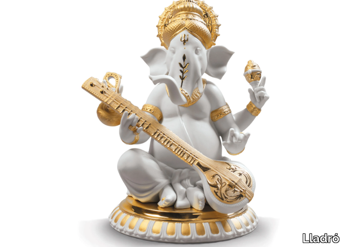 VEENA GANESHA GOLDEN - Porcelain decorative object _ Lladró