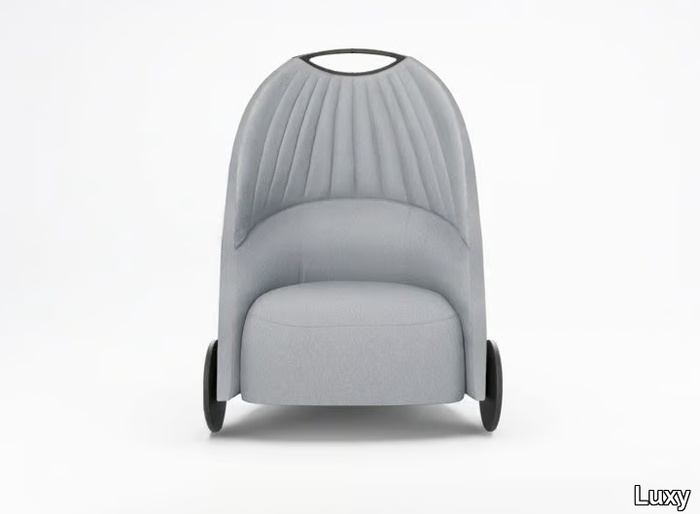 BIGA - Fabric armchair with castors _ Luxy