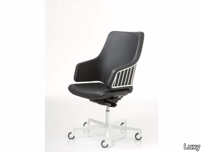 ITALIA - Height-adjustable office chair with castors with 5-Spoke base _ Luxy