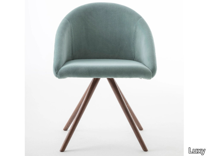 BLOOM M - Trestle-based fabric chair with armrests _ Luxy