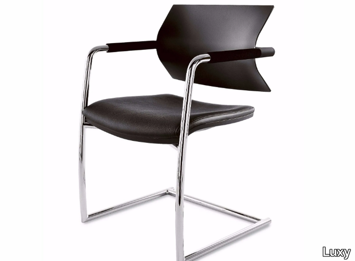 AIRE JR - Cantilever upholstered polypropylene and leather chair _ Luxy