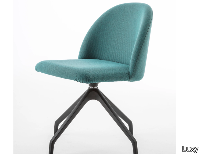 BLOOM S - Swivel trestle-based fabric chair _ Luxy