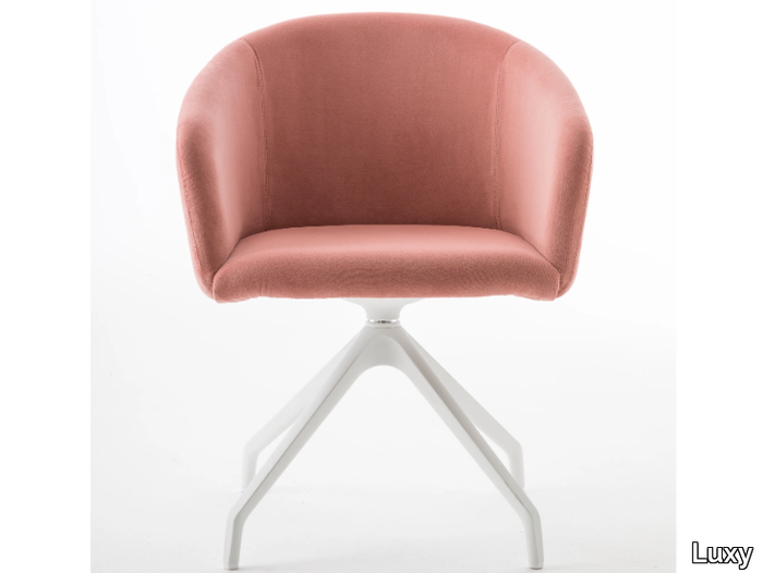 BLOOM XL - Swivel fabric chair with armrests _ Luxy