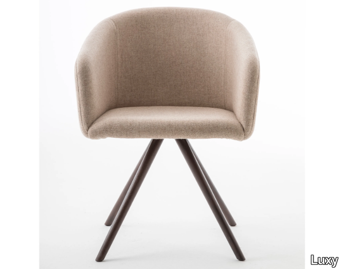 BLOOM XL - Trestle-based fabric chair with armrests _ Luxy