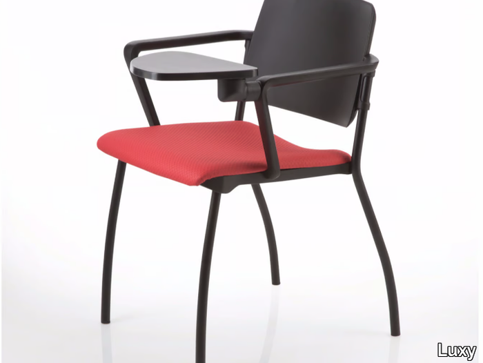 ESSENZIALE - Stackable training chair with armrests with writing tablet _ Luxy