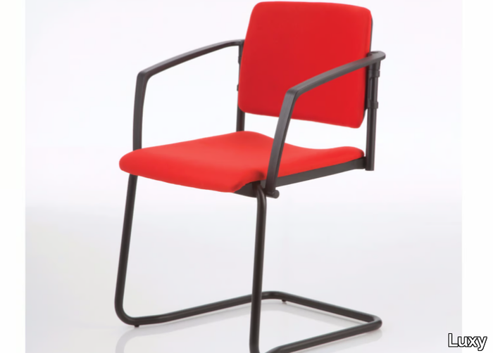 ESSENZIALE - Cantilever upholstered chair with armrests _ Luxy