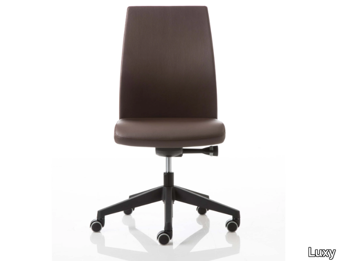 SMARTOFFICE - Height-adjustable leather executive chair with castors _ Luxy