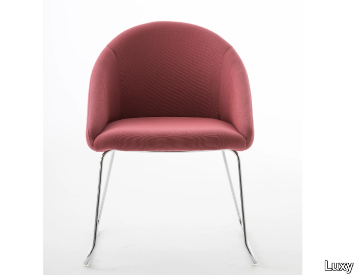 BLOOM M - Sled base fabric chair with armrests _ Luxy