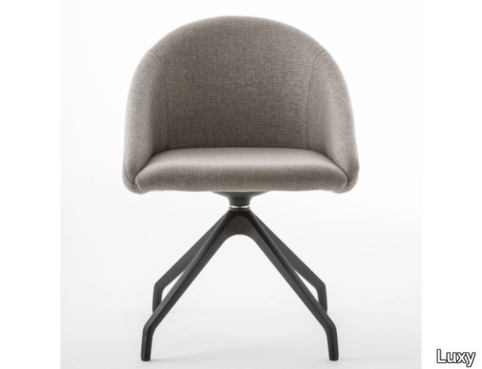 BLOOM M - Swivel fabric chair with armrests _ Luxy