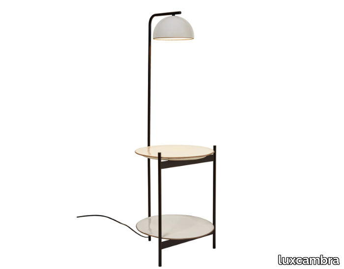 ABSIS P - Terracotta floor lamp with shelf _ luxcambra