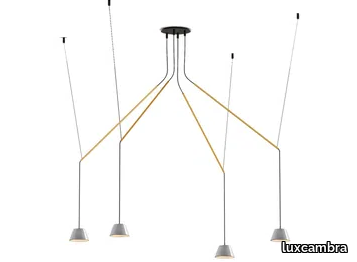 ABSIDIOLA C MOVIL 4 CONICA - Adjustable terracotta pendant lamp _ luxcambra