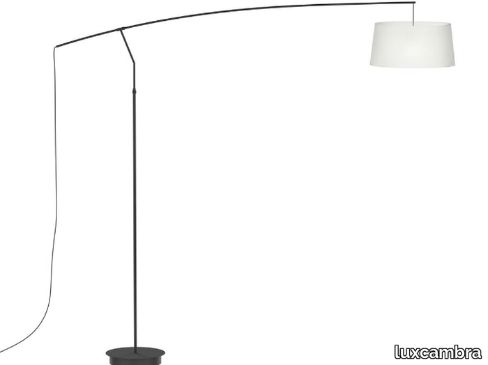 ARCO P - Adjustable fabric floor lamp with swing arm _ luxcambra