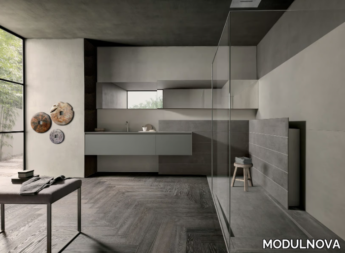 SKILL - Porcelain stoneware bathroom furniture set _ MODULNOVA