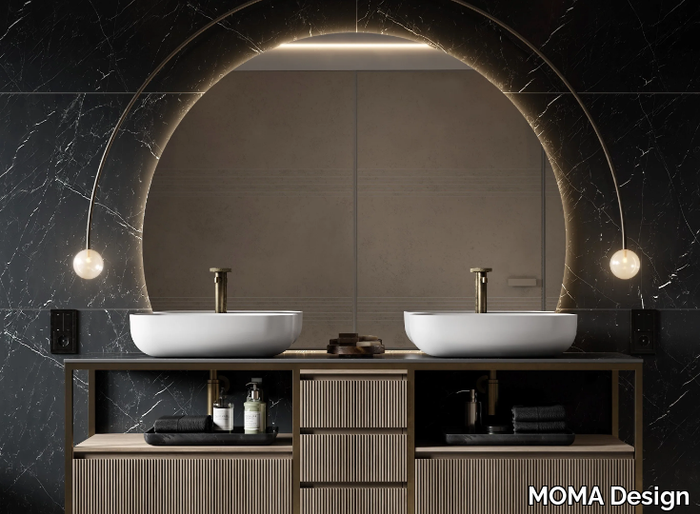 MOON/HALF MOON - Wall-mounted mirror with integrated lighting _ MOMA Design