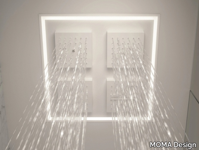 MULTISHOWER - LED ceiling mounted Solid Surface overhead shower _ MOMA Design