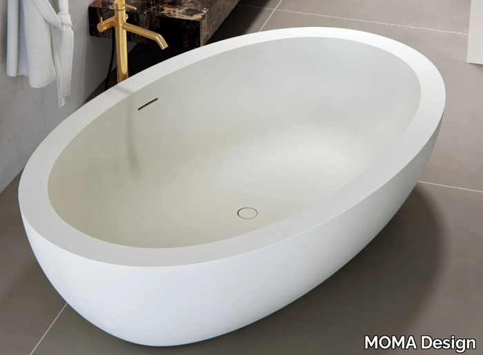 ELITE - Freestanding oval Solid Surface bathtub _ MOMA Design