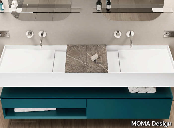 EVOLINE - Wall-mounted vanity unit with doors _ MOMA Design