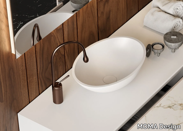 PEARL - Countertop oval Solid Surface washbasin _ MOMA Design