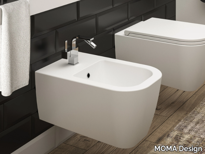 BQUADRO - Wall-hung ceramic bidet _ MOMA Design