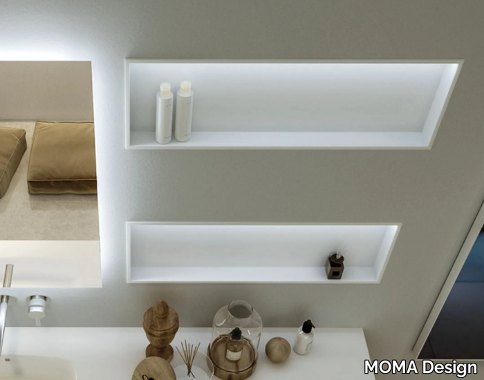 CONTAINER - Solid Surface bathroom wall shelf _ MOMA Design